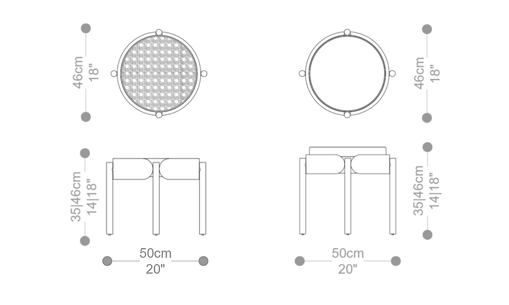 Image of the main dimensions of the product